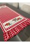 Red Gingham Cross Stitch Ruffled Runner (Custom Color Made / Cross Stitch Models Change) - 3