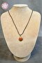 - Tuğba 6667 Handmade Star Stone Round Model Natural Stone Necklace - Brown - 2