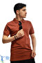 Men's Slim Fit Slim-Fitting Cotton Soft Texture Non-Curling Collar Khaki Polo Neck T-Shirt Cinnamon Black - 2