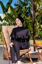 Black Ruffle Detailed Lycra Hijab Swimsuit - 2531 - 4