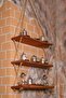 3-Piece Decorative Wall Shelf with Wooden Drawstring Rope |   Stylish and Natural Wall Decoration |   Board 3-Shelf Bookcase - 3
