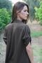 Luna Flow – Shirt Collar A-Line Dress – Brown - 2