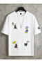 Unisex Men/Women Meow Custom Printed Oversize Cotton T-Shirt - 2