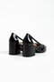 Women's Genuine Leather Classic Heeled Shoes Black - 4