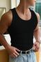 Wove Package Slim Fit Flexible Lycra Ribbed Breathable Sleeveless Sports Singlet - 2