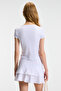 Sarelin Women's Flounced Wrap Side Tie Mini White Skirt - 4