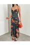 Emerald Green Strapless Cross Neck Tie-Up Slit Summer Dress - 4