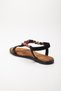 Women's Flat Heeled Sandals Black Stone Buckle Tekband Knitted Helmet - 6