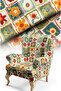 Patchwork Patterned Digital Looking Carpet Flooring Fabric. Sturdy Fabric with Cotton Lining