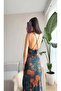 Emerald Green Strapless Cross Neck Tie-Up Slit Summer Dress - 3