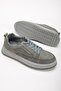 Genuine Leather Men's Casual Shoes Gray Nubuck Poly Sole Tied