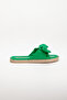Women's Green Daily Bow Comfortable Stylish Lightweight Durable Sea Pool Beach House Slippers with Inner Pad - 4