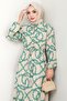 Chain Pattern Pompom Ayrobin Dress 1540 - Green - 2