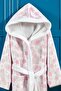 Pink Flower Digital Printed Children's Bathrobe - 5