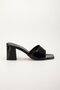 Patent Leather and Plain Tekband Black Patent Leather Women's Heeled Slippers - 3