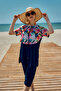 Parachute Short Sleeve Semi-Covered Swimsuit with Front Cover Nurel R2603