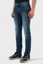 Stretch Cotton Slim Fit Regular Waist Straight Leg Jeans Men's Jeans Pants Em000121 Af14121 - 2