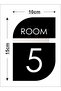 Vertical Hotel Door - Apartment - Building - Number Black Plexiglass No - 5 Five - 2