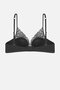 Leonie Brodeli Shiny Stone Detailed Satin Piping Bra Panty Set - 2724 - Black - 5