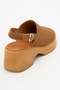 Power Tan Suede Genuine Leather Women's Wedge Heeled Sandals - 5