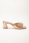 Women's Heeled Slippers Rose Skin Stone Leaf Accessory - 4