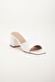 Patent Leather and Plain Tekband White Patent Leather Women's Heeled Slippers - 4