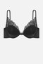 Leonie Brodeli Shiny Stone Detailed Satin Piping Bra Panty Set - 2724 - Black - 7