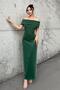 Strapless Neckline Scuba Fabric Dress with Pearls on the Sides Emerald 583242