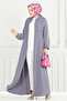 Rib Detail Stoned Ferace 355Dvl897-M Light Gray - 2