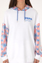 Women's White Modal Blend Hooded Sweatshirt 50300694-Vr013 - 6