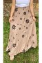 Flower Patterned Waist Hugging Wrap Skirt - Summer Tie Model - Belted - 4