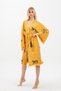 Muslin Kimono 100% Cotton Leopard Printed Patterned Bathrobe Kaftan Dressing Gown Mustard Yellow - 4