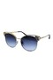 Schc24S 349F Rose Gold Rhinestone Metal Frame and Gray Gradient Glass Sunglasses