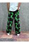 Elastic Waist Pipe Leg Patterned Baggy Trousers - 2