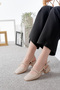 Open Back Square Toe Short Heel Pearl Skin Daily Comfortable Ballerina Women's Heeled Shoes