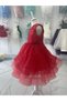 Paillettes Beaded Puffy Green Girl's Evening Dress - 2