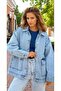 Women's Ice Blue Oversized Denim Jacket Kt001 Kt001484 Kt001484