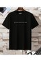 Qubo Unisex Oversize Printed Cotton Crew Neck Short Sleeve Black T-Shirt