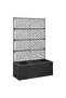 Trellis Raised Bed with 3 Pots 83x30x130 cm Poly Rattan Black