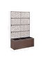 Trellis Raised Bed with 3 Pots 83x30x130 cm Poly Rattan Brown - 3