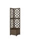 Corner Trellis Planter Grey 40x40x150 cm Solid Fir Wood