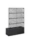 Trellis Raised Bed with 3 Pots 83x30x130 cm Poly Rattan Black - 2
