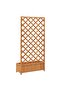 Planter with Trellis Brown Solid Wood Fir - 5
