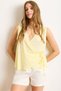 Women's Yellow Lace Detailed Wrapped Flowy Viscose Blouse Blz-19003026