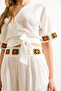 Women's White Embroidery Tape Bottom Top Set Tkm-19000388 - 6