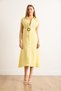 Women's Yellow Insole Belted Muslin Shirt Dress Elb-19002423 - 2