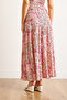 Women's Pink Floral Patterned Woven Viscose Skirt Etk-19000334 - 7
