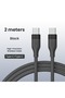 كابل شحن سريع مضفر من USB-C إلى USB-C بقوة 100 وات مع شريحة Emark، بطول 2 متر - أسود - 2