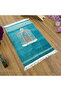 Makam-I İbrahim Luxury Chenille Prayer Rug Turquoise (70X126Cm) 240 Gr - 2