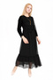 Girl's Hijab Dress-Lace Pattern-Lined-Chiffon Fabric- Long Dress with Necklace Detail 14/15Years - 7